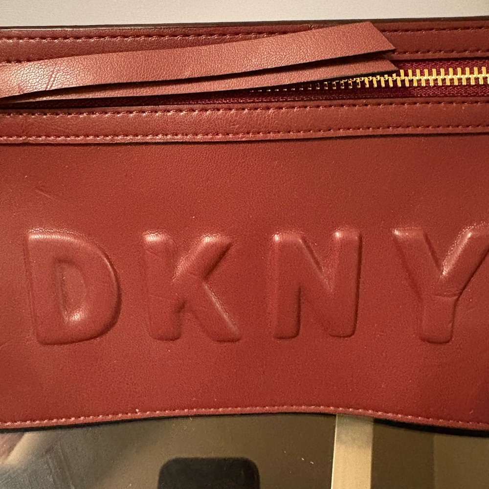 DKNY Burgundy Leather Pouch